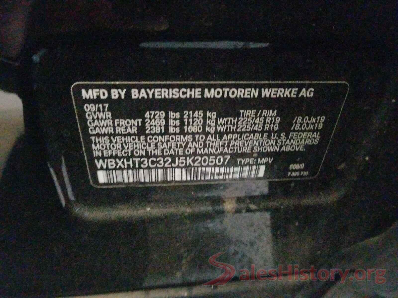 WBXHT3C32J5K20507 2018 BMW X1