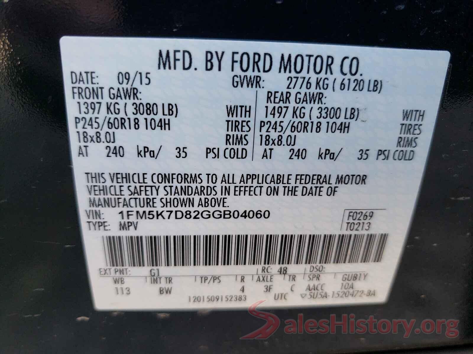 1FM5K7D82GGB04060 2016 FORD EXPLORER