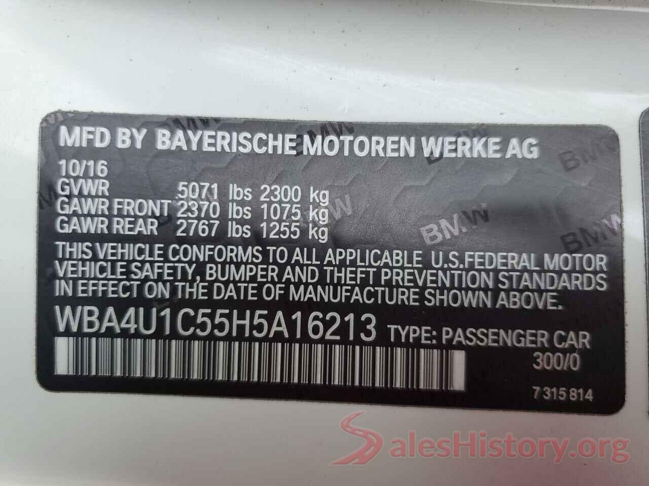 WBA4U1C55H5A16213 2017 BMW 4 SERIES