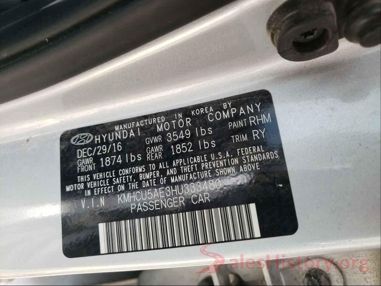 KMHCU5AE3HU333480 2017 HYUNDAI ACCENT