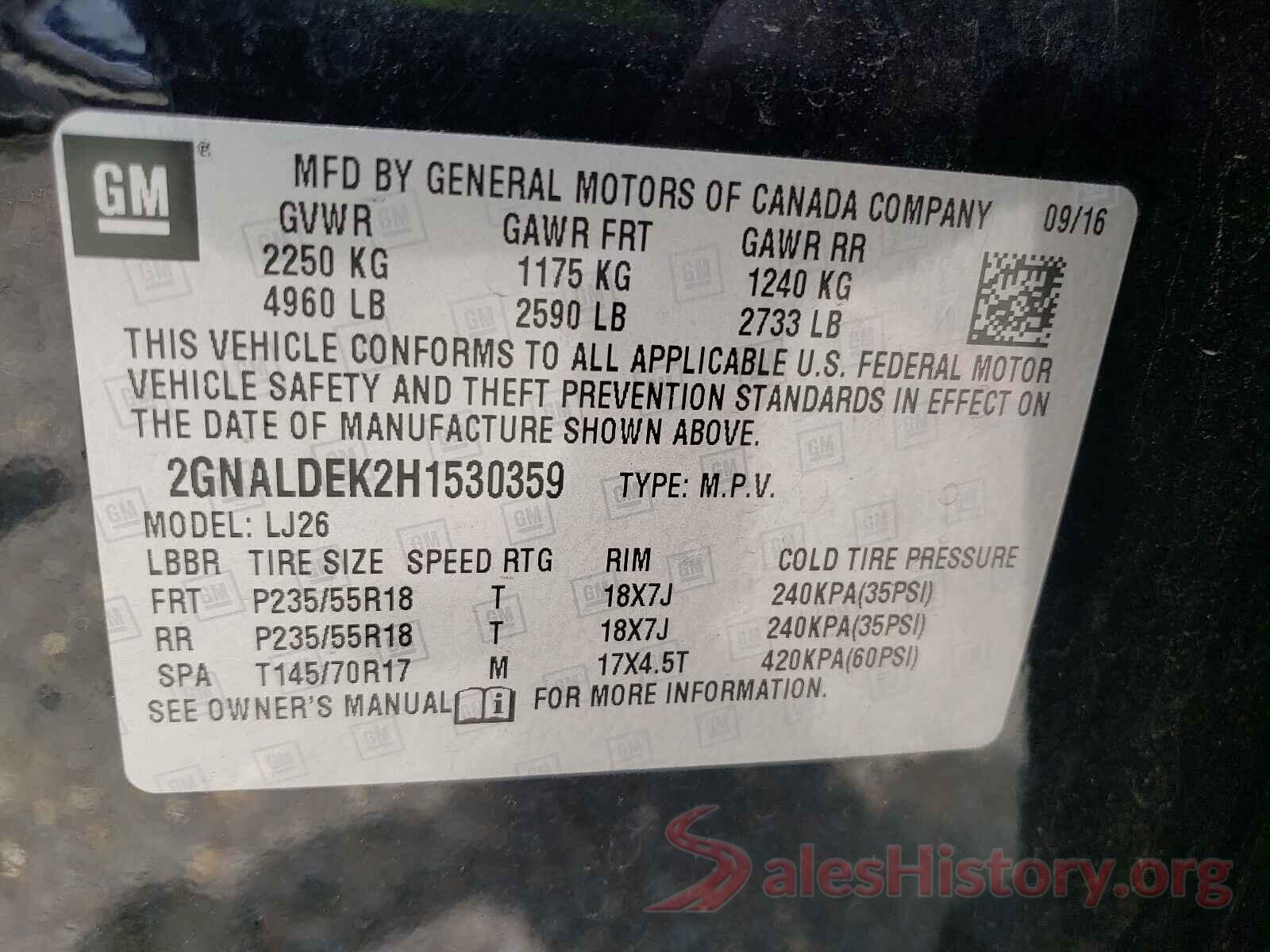 2GNALDEK2H1530359 2017 CHEVROLET EQUINOX