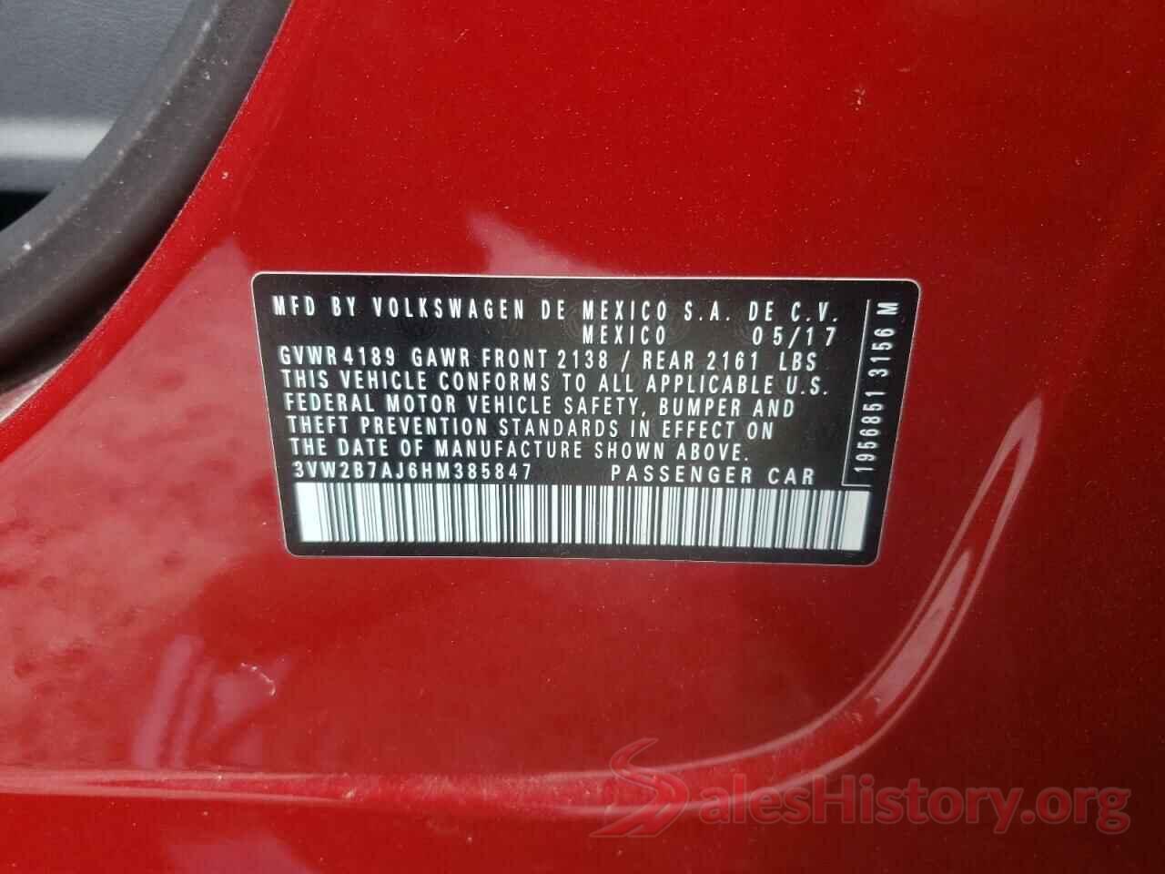 3VW2B7AJ6HM385847 2017 VOLKSWAGEN JETTA