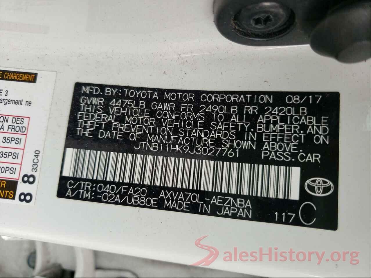 JTNB11HK9J3027761 2018 TOYOTA CAMRY