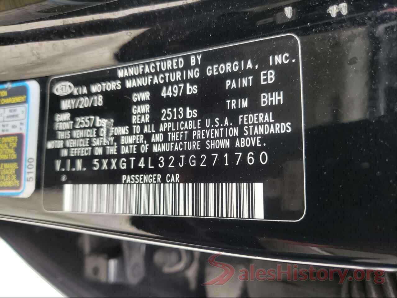 5XXGT4L32JG271760 2018 KIA OPTIMA