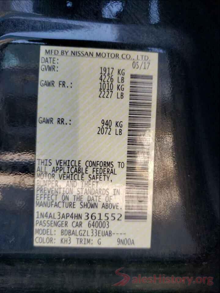 1N4AL3AP4HN361552 2017 NISSAN ALTIMA