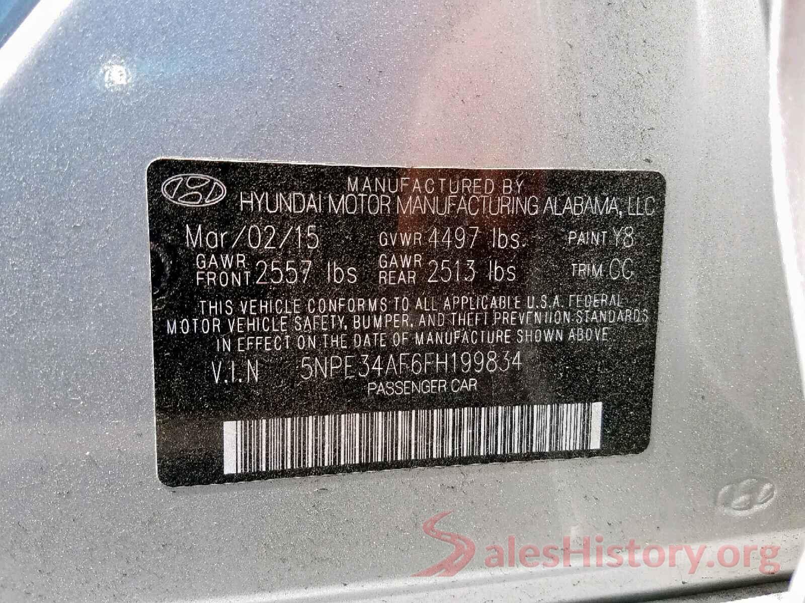 5NPE34AF6FH199834 2015 HYUNDAI SONATA