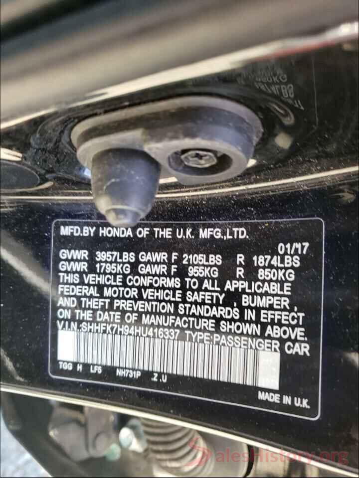 SHHFK7H94HU416337 2017 HONDA CIVIC