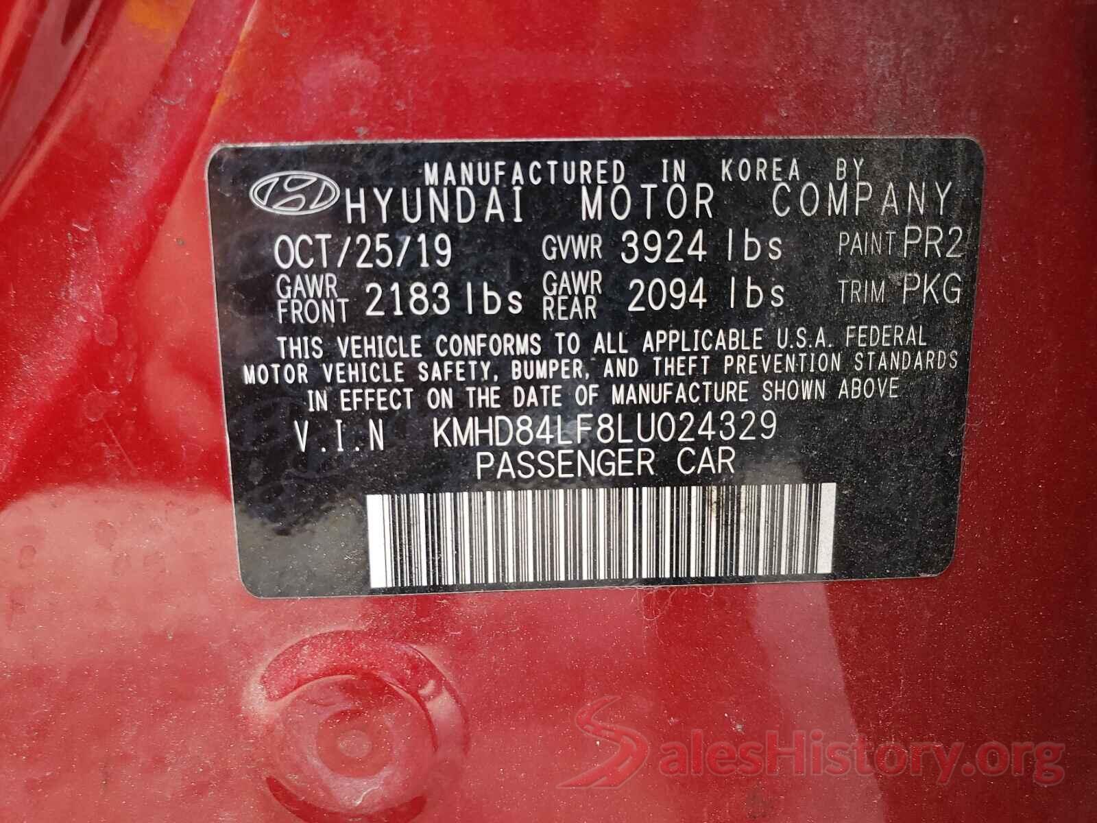 KMHD84LF8LU024329 2020 HYUNDAI ELANTRA