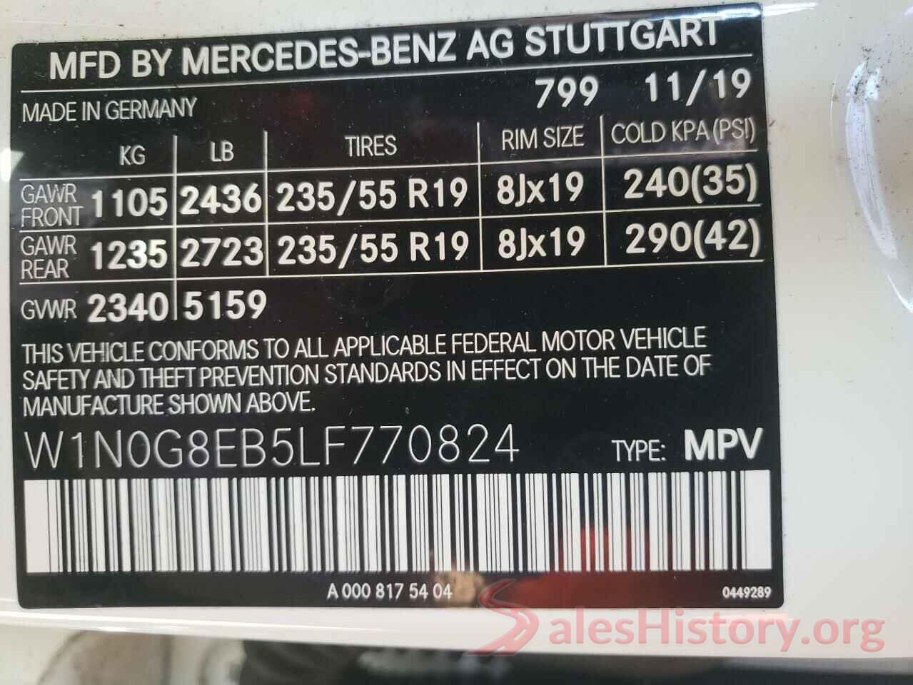 W1N0G8EB5LF770824 2020 MERCEDES-BENZ GLC-CLASS