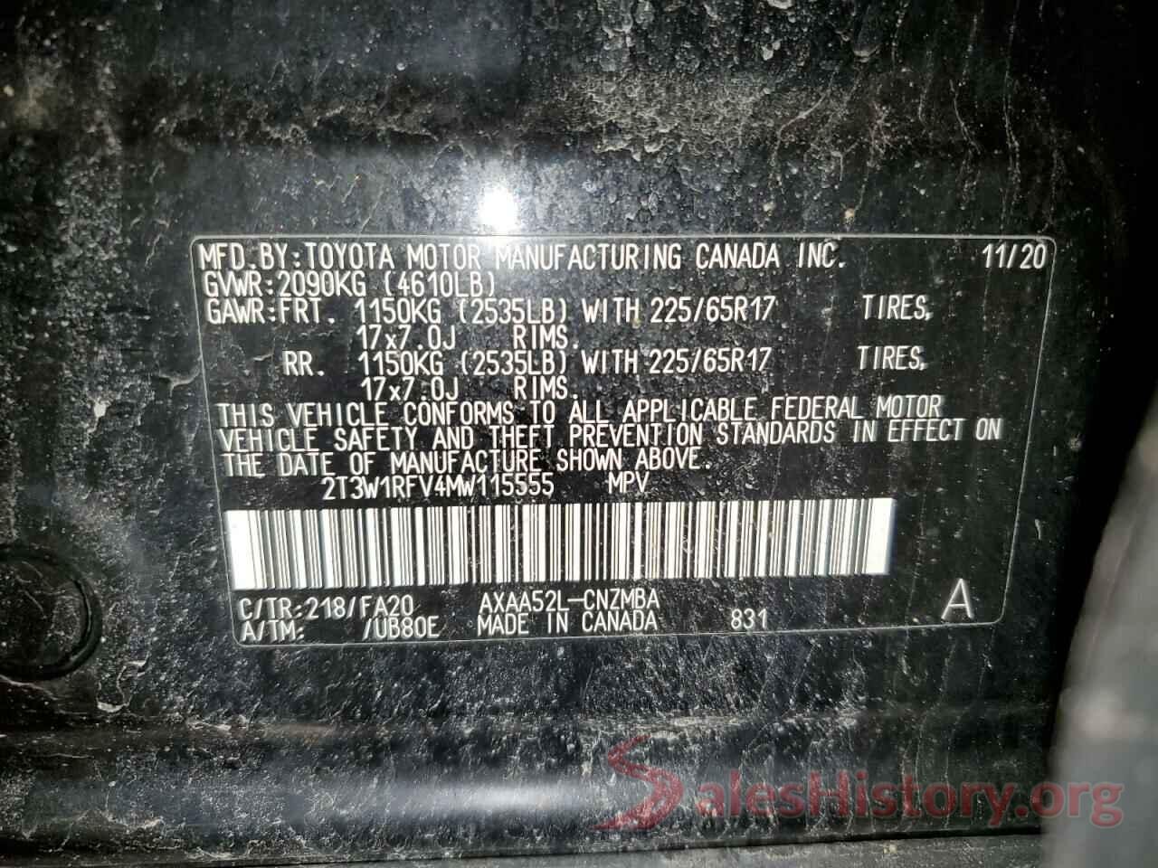 2T3W1RFV4MW115555 2021 TOYOTA RAV4