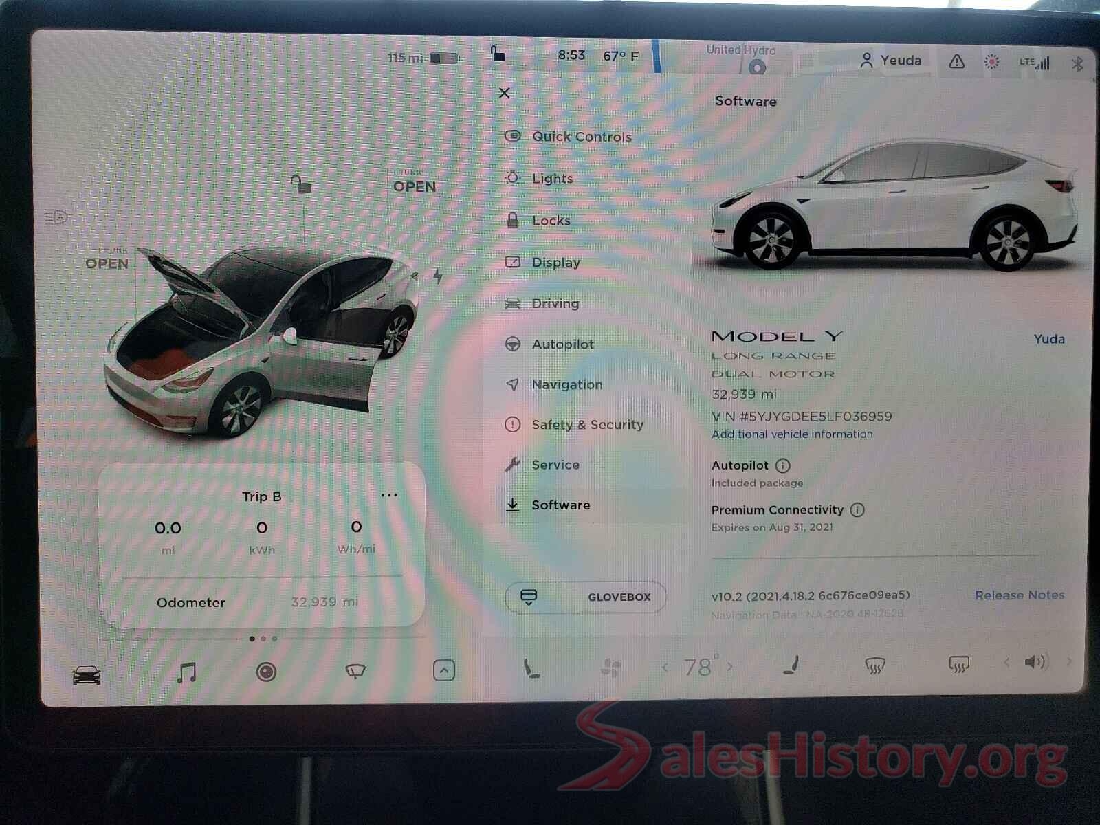 5YJYGDEE5LF036959 2020 TESLA MODEL Y