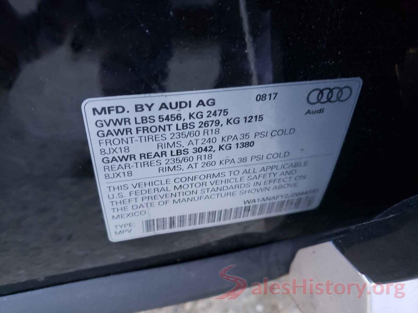 WA1ANAFY2J2044591 2018 AUDI Q5