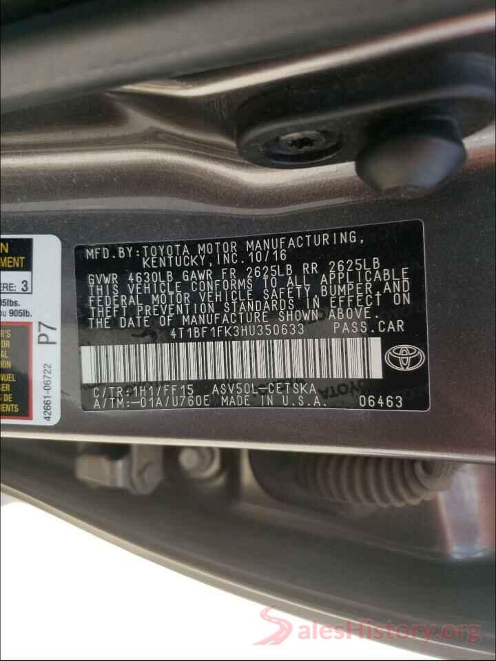 4T1BF1FK3HU350633 2017 TOYOTA CAMRY