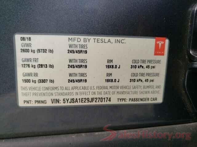 5YJSA1E29JF270174 2018 TESLA MODEL S