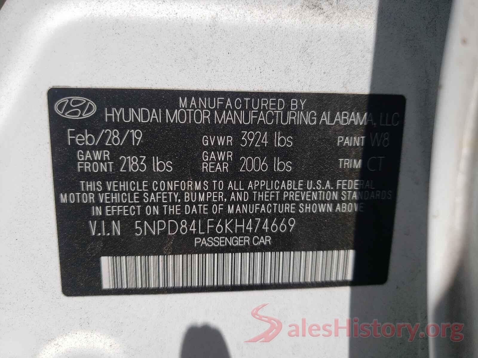 5NPD84LF6KH474669 2019 HYUNDAI ELANTRA