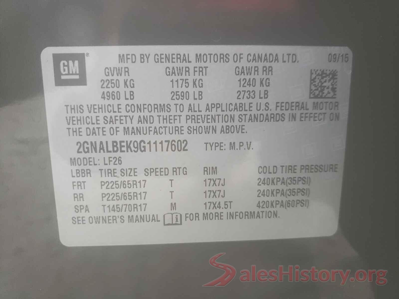 2GNALBEK9G1117602 2016 CHEVROLET EQUINOX