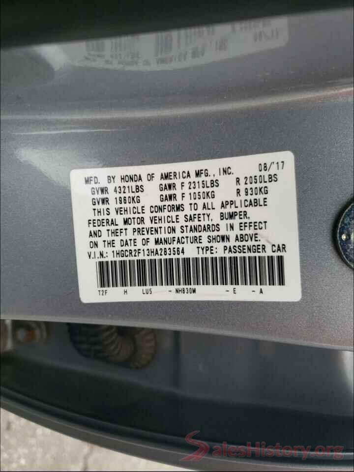 1HGCR2F13HA283564 2017 HONDA ACCORD