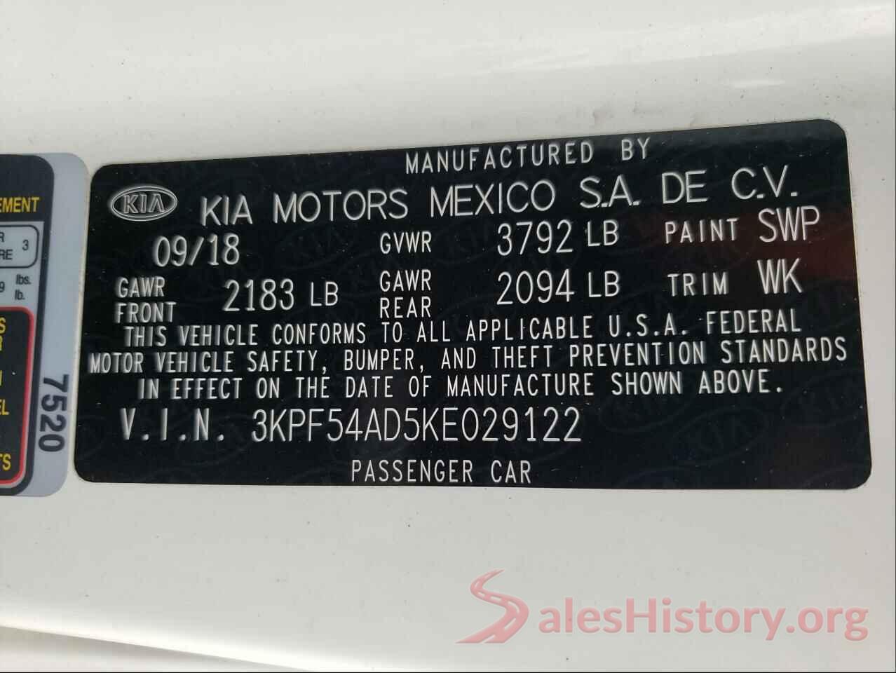 3KPF54AD5KE029122 2019 KIA FORTE