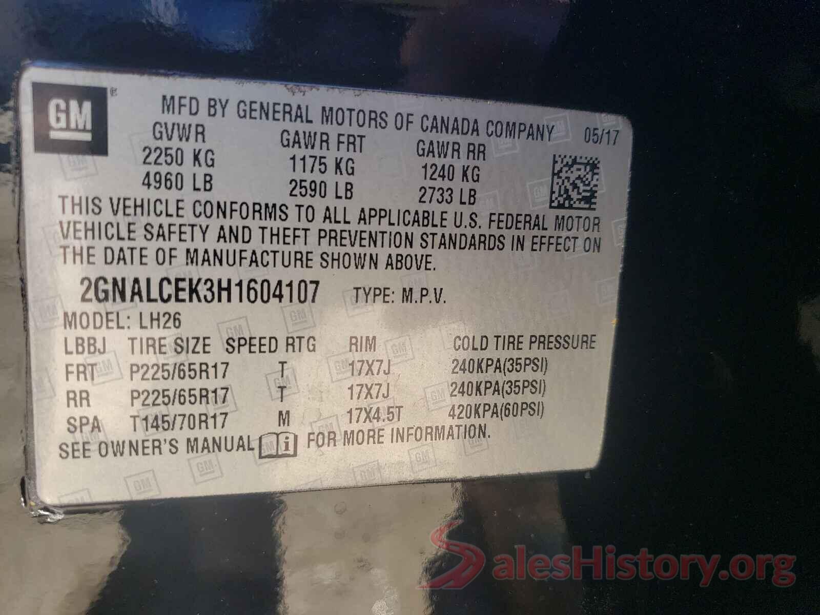 2GNALCEK3H1604107 2017 CHEVROLET EQUINOX