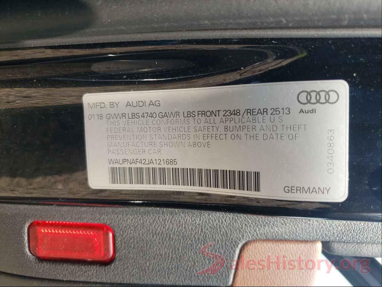 WAUDNAF44KA015002 2019 AUDI A4