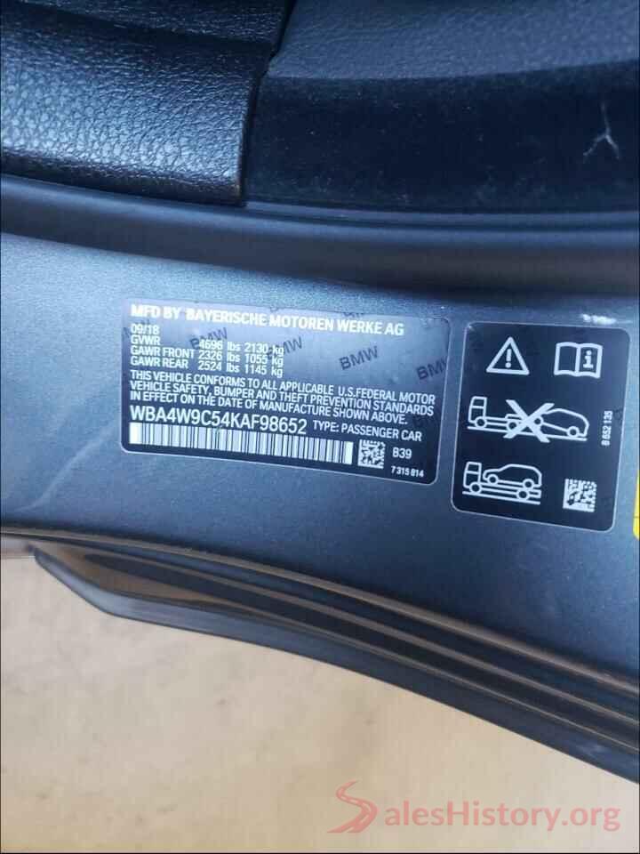 WBA4W9C54KAF98652 2019 BMW 4 SERIES