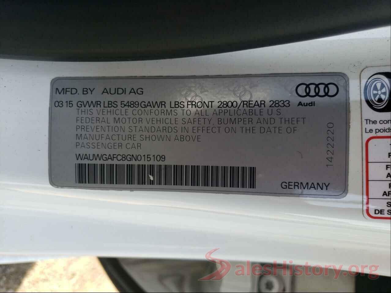 WAUWGAFC8GN015109 2016 AUDI A7