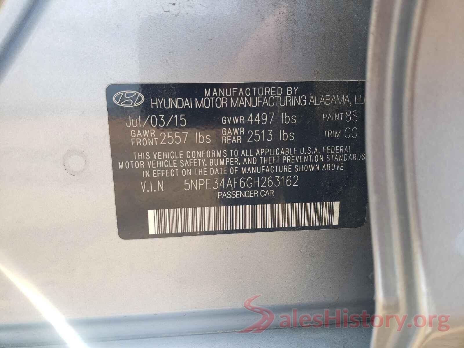 5NPE34AF6GH263162 2016 HYUNDAI SONATA