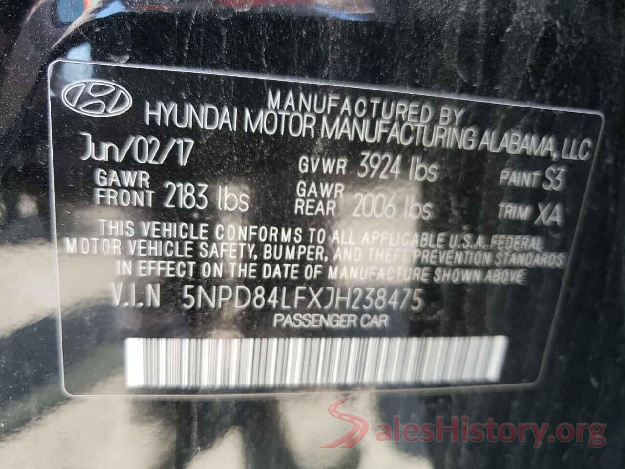 5NPD84LFXJH238475 2018 HYUNDAI ELANTRA