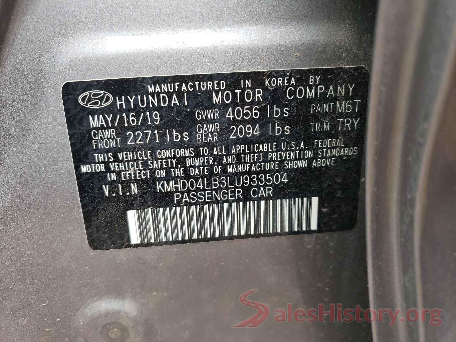 KMHD04LB3LU933504 2020 HYUNDAI ELANTRA