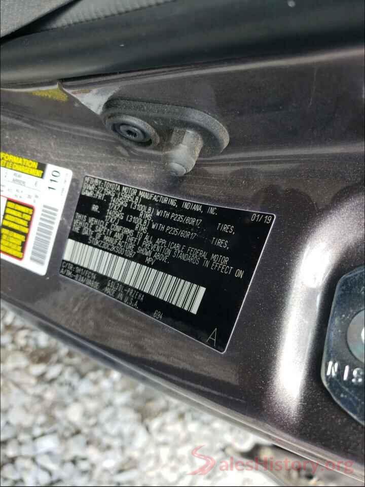 5TDKZ3DC2KS001087 2019 TOYOTA SIENNA