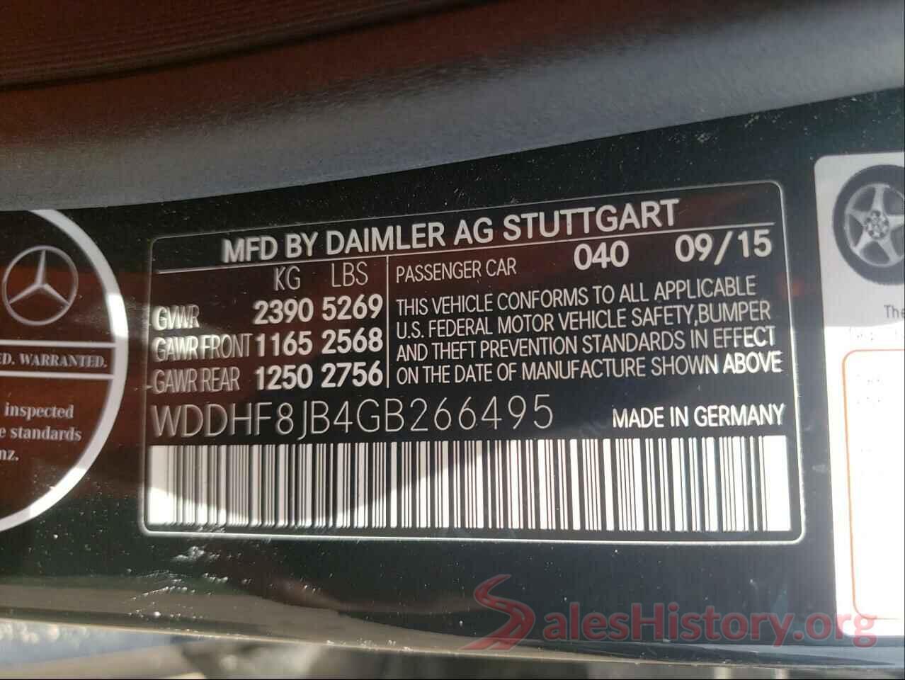 WDDHF8JB4GB266495 2016 MERCEDES-BENZ E-CLASS