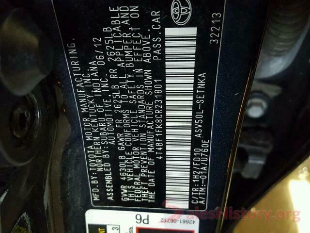 4T4BF1FK8CR231801 2012 TOYOTA CAMRY BASE