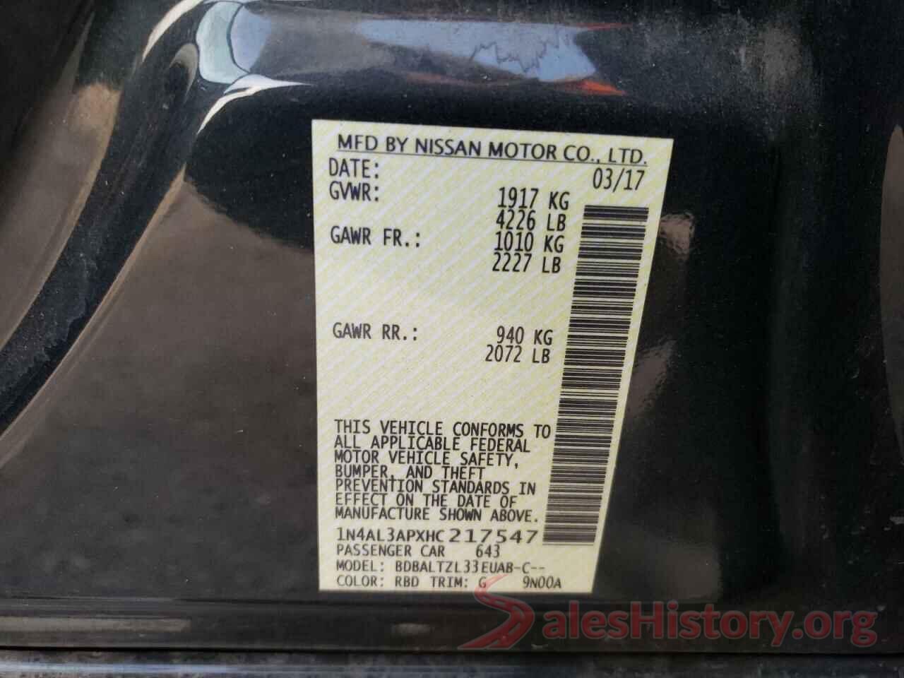 1N4AL3APXHC217547 2017 NISSAN ALTIMA