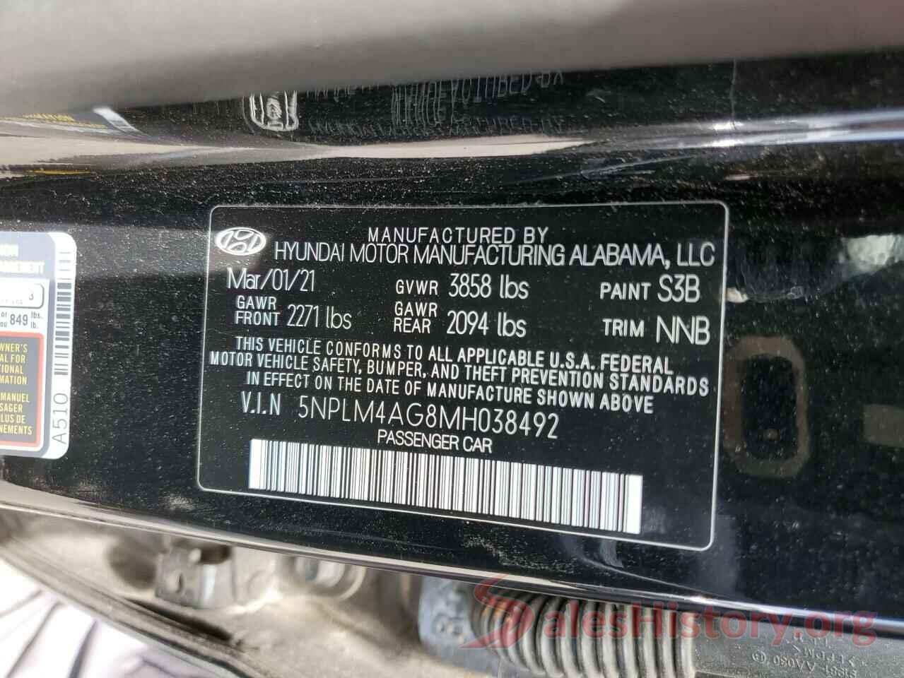 5NPLM4AG8MH038492 2021 HYUNDAI ELANTRA