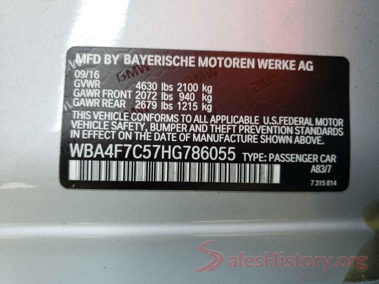 WBA4F7C57HG786055 2017 BMW 4 SERIES