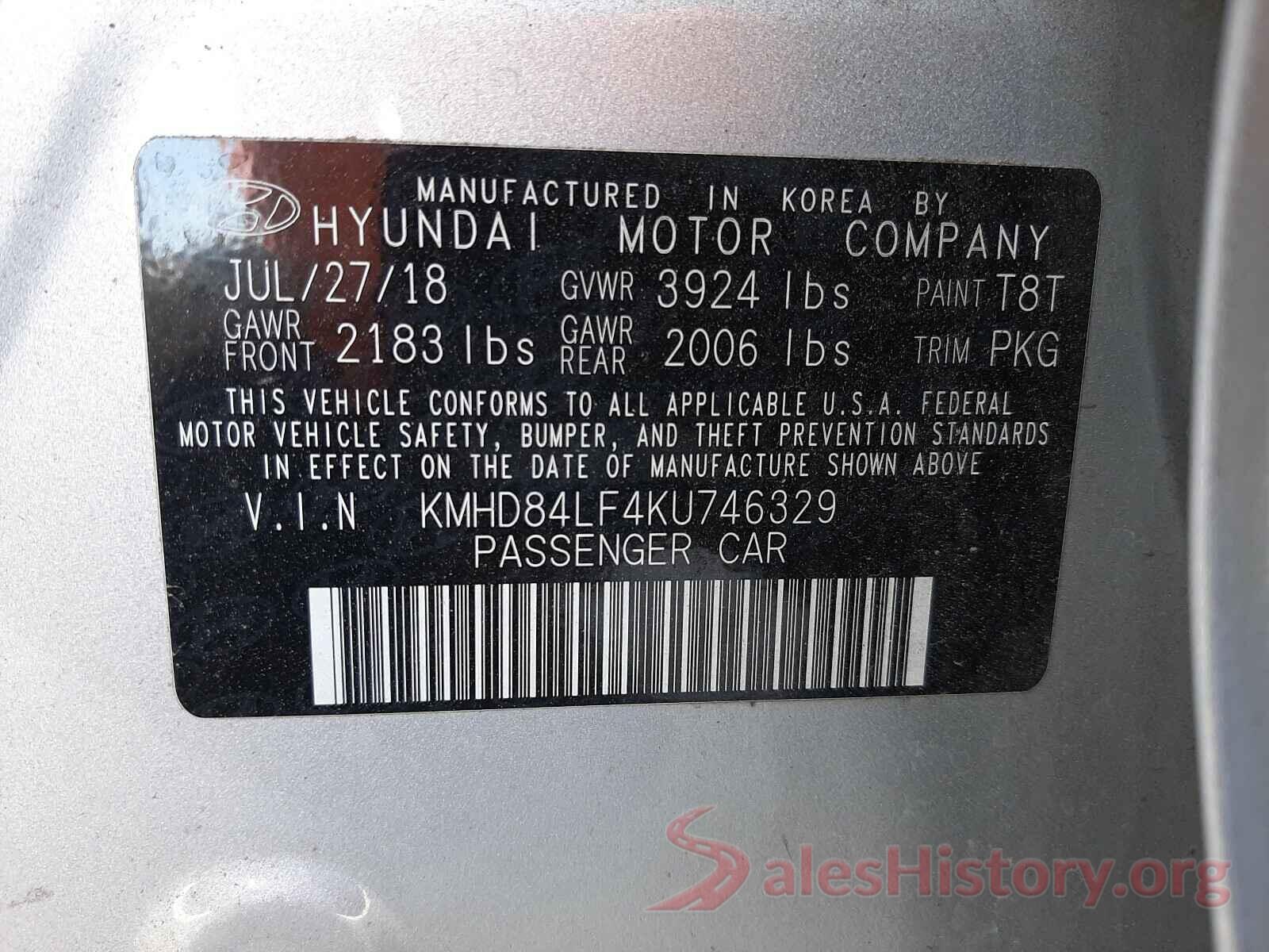 KMHD84LF4KU746329 2019 HYUNDAI ELANTRA