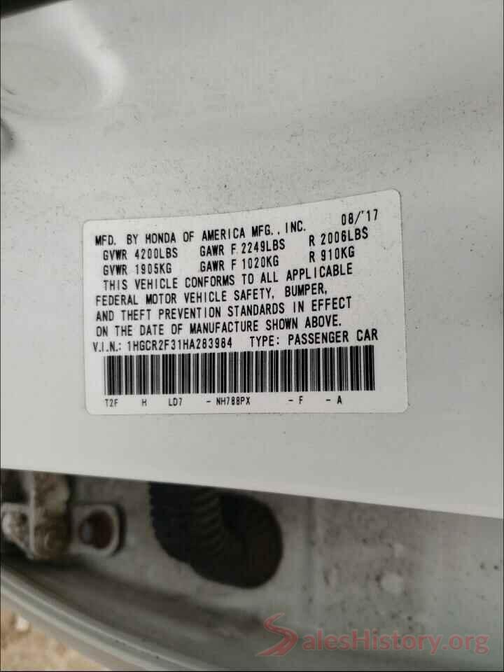 1HGCR2F31HA283984 2017 HONDA ACCORD