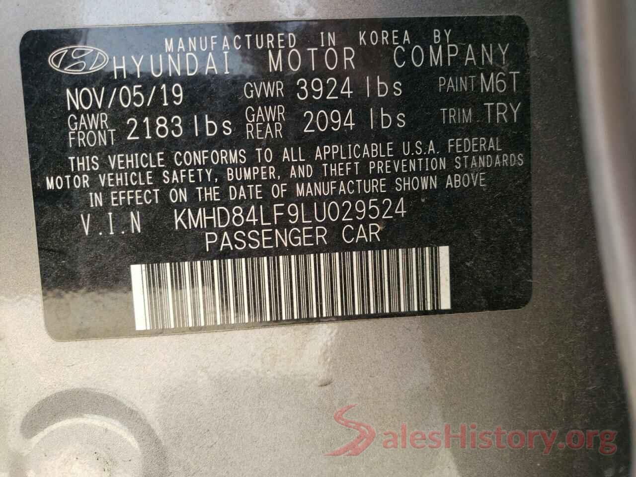 KMHD84LF9LU029524 2020 HYUNDAI ELANTRA