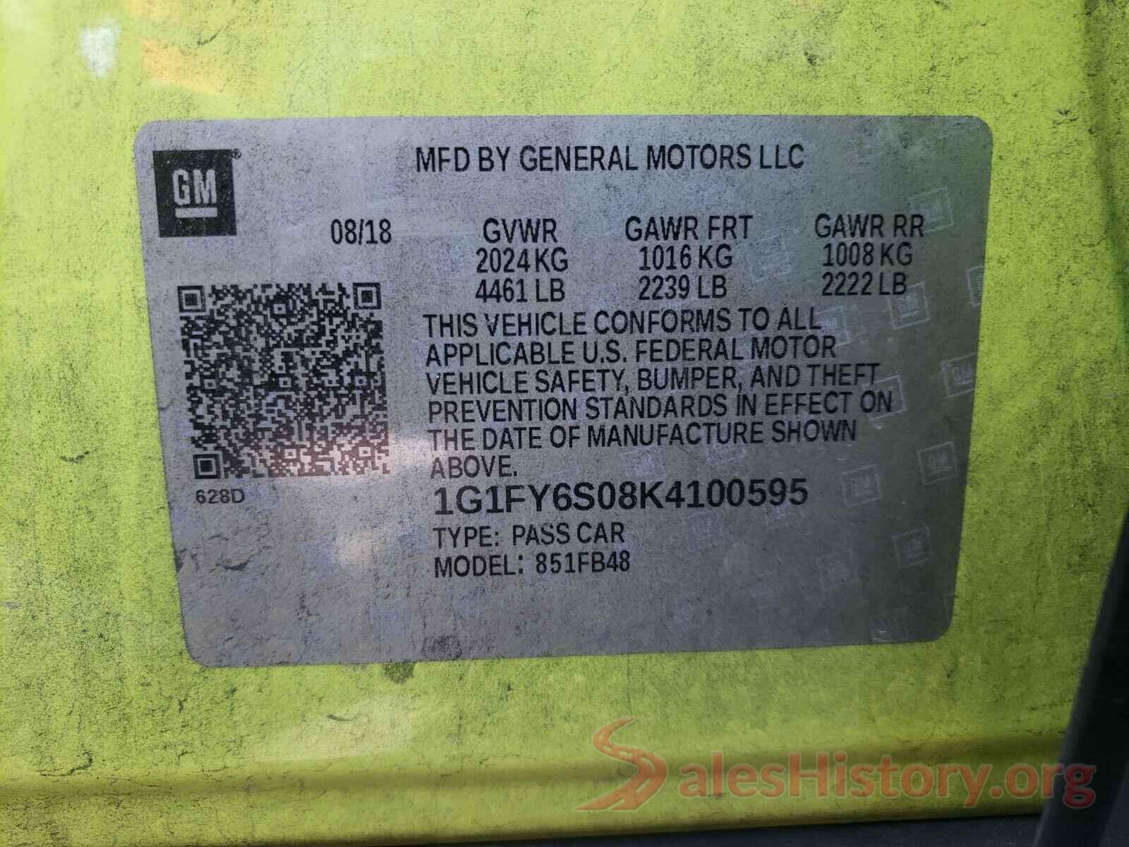 1G1FY6S08K4100595 2019 CHEVROLET BOLT