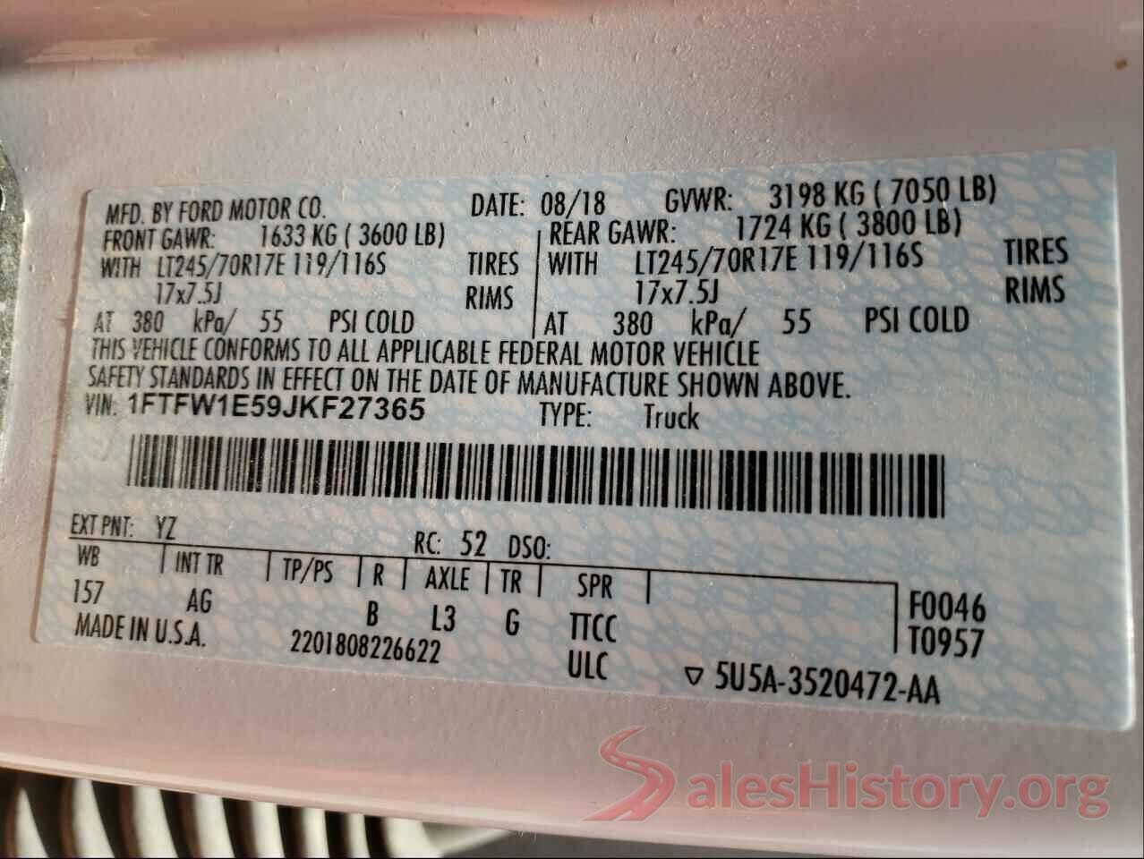 1FTFW1E59JKF27365 2018 FORD F-150