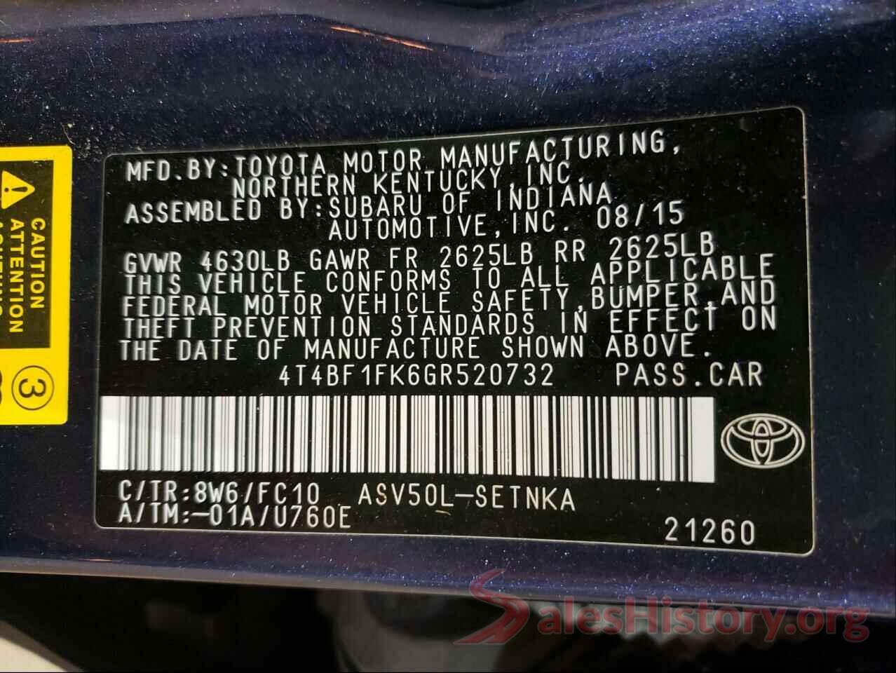 4T4BF1FK6GR520732 2016 TOYOTA CAMRY