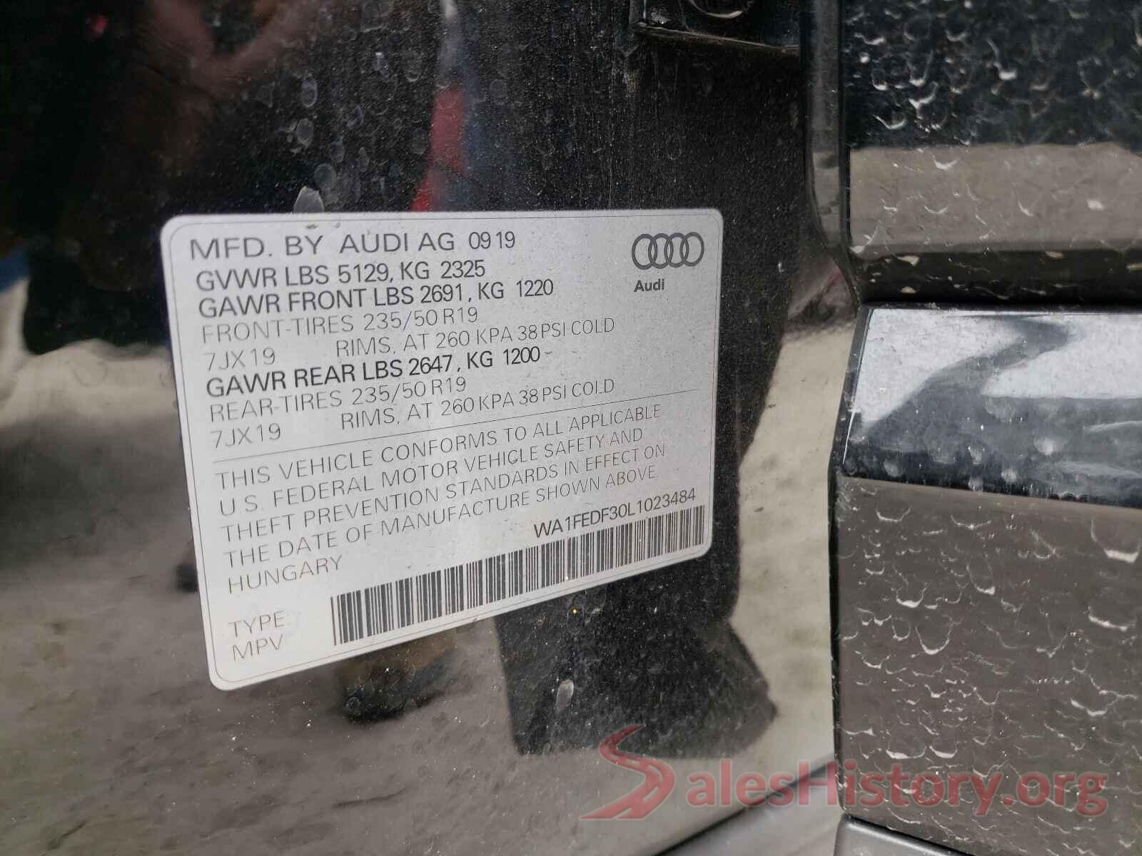 WA1FEDF30L1023484 2020 AUDI Q3