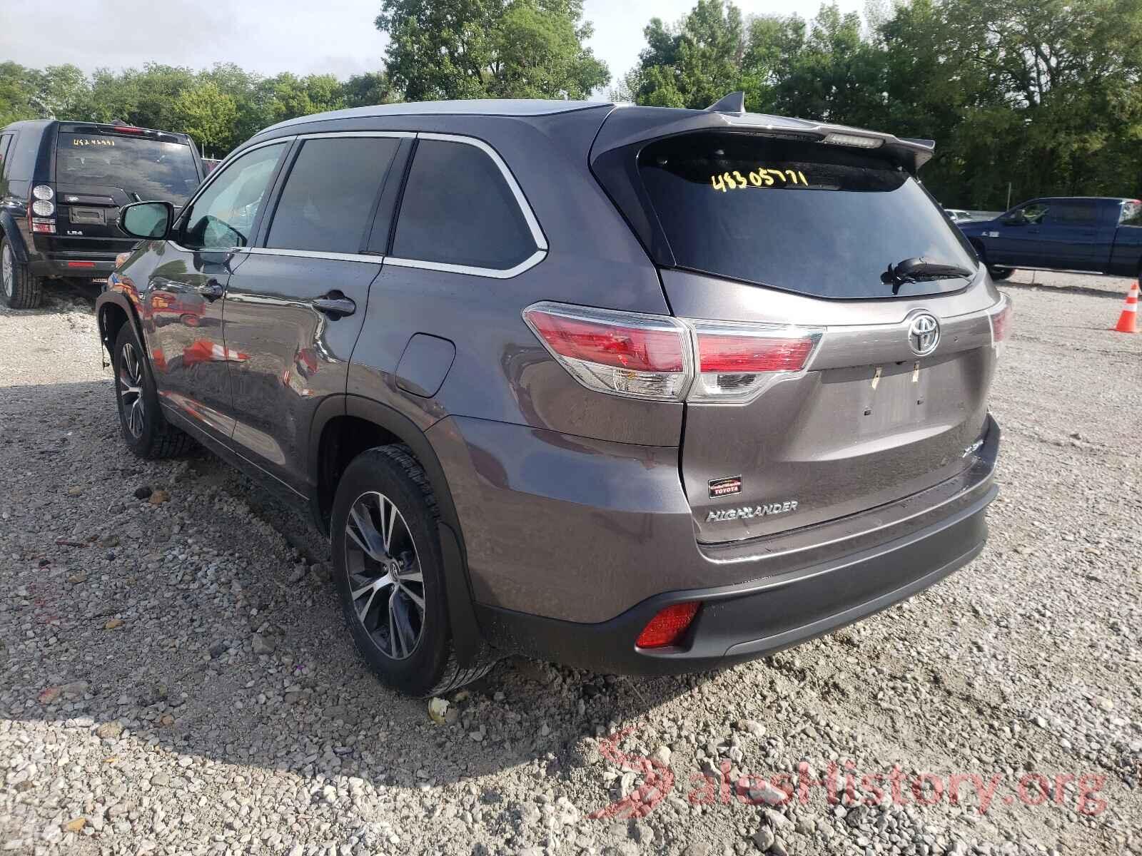 5TDJKRFH4GS298852 2016 TOYOTA HIGHLANDER