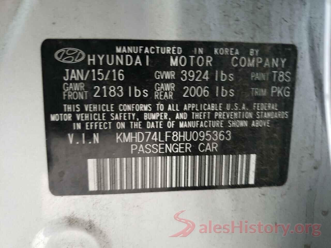 KMHD74LF8HU095363 2017 HYUNDAI ELANTRA