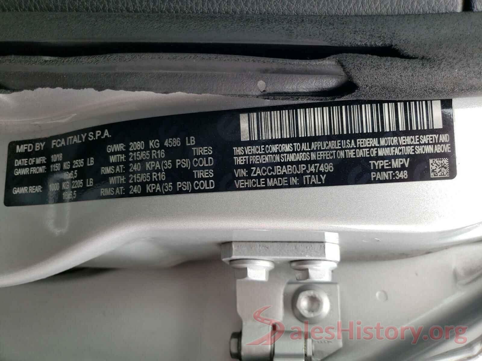 ZACCJBAB0JPJ47496 2018 JEEP RENEGADE