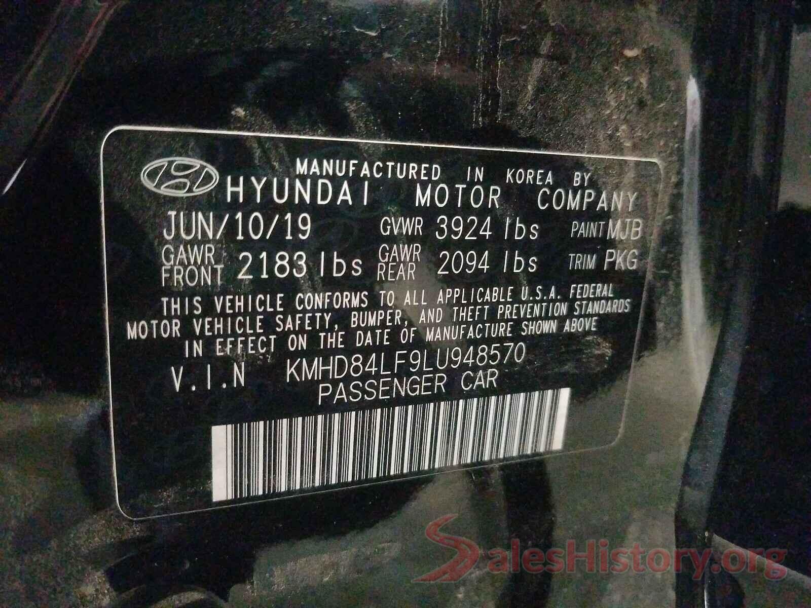 KMHD84LF9LU948570 2020 HYUNDAI ELANTRA