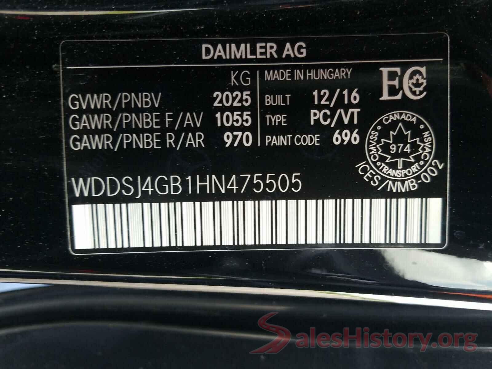 WDDSJ4GB1HN475505 2017 MERCEDES-BENZ C CLASS