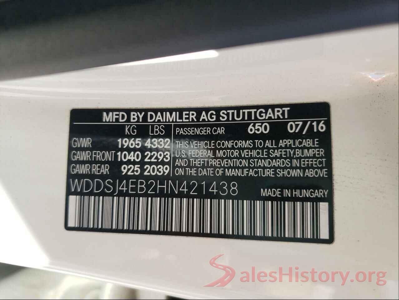 WDDSJ4EB2HN421438 2017 MERCEDES-BENZ C CLASS