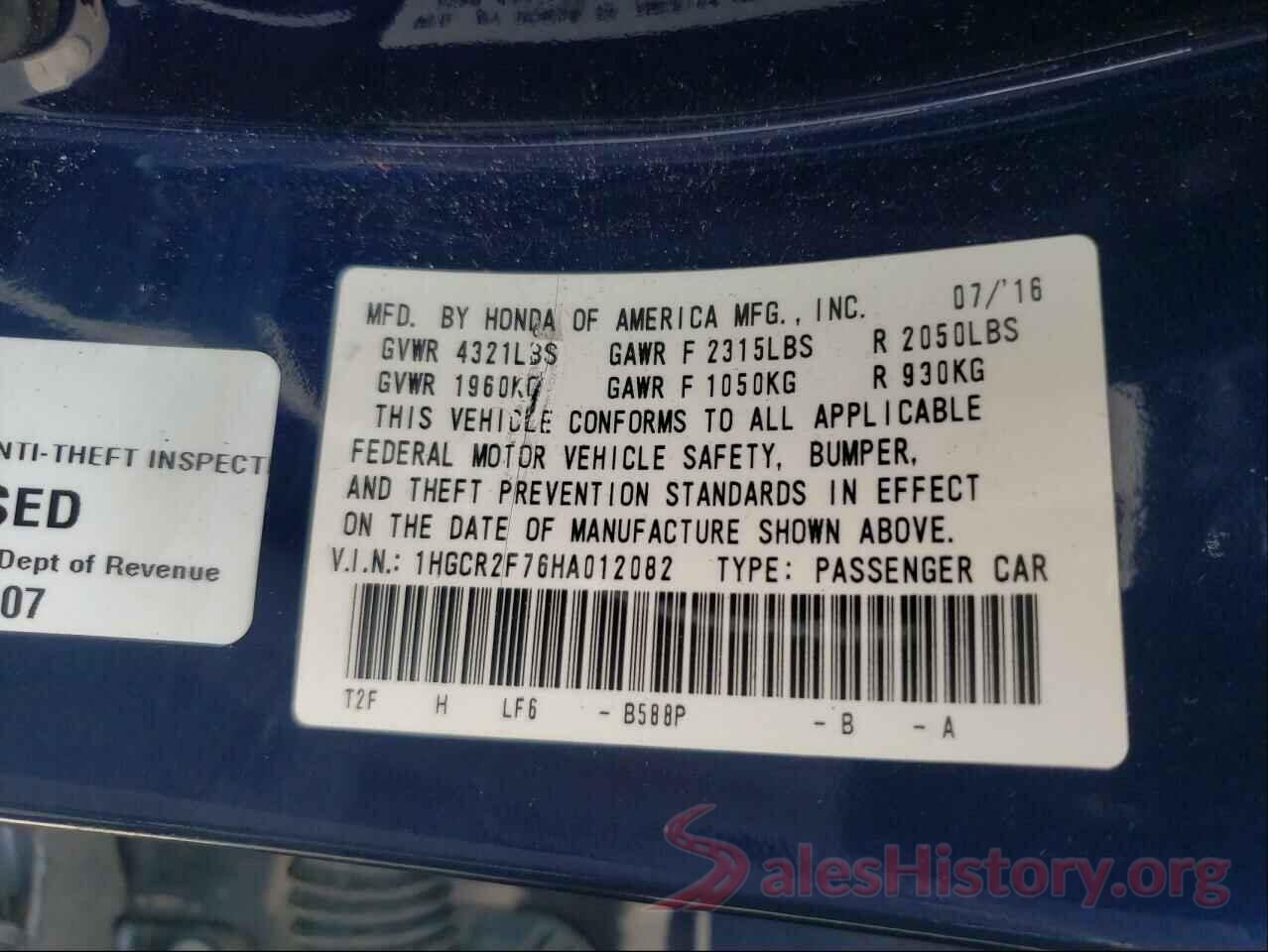 1HGCR2F76HA012082 2017 HONDA ACCORD