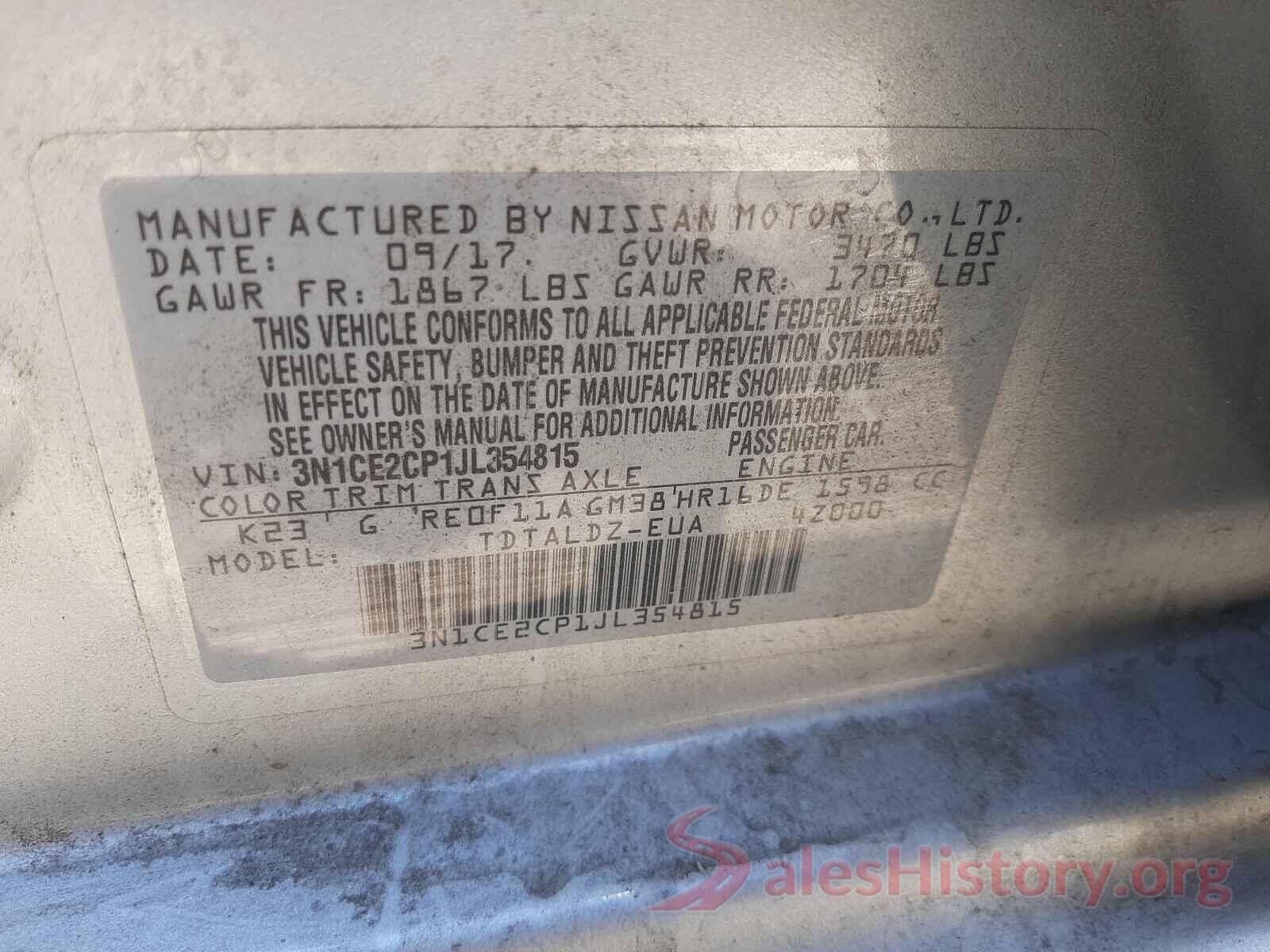 3N1CE2CP1JL354815 2018 NISSAN VERSA